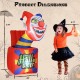 6 ft Halloween inflatable clown with LED lights, featuring a playful design for indoor or outdoor porch decoration.