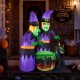 6 ft inflatable Halloween witches with cauldron and black cat, showcasing vibrant colors for a festive yard display.