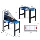6-in-1 combo game table featuring basketball, billiards, and hockey with adjustable foot pads for stability.