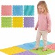 Colorful interlocking sensory mats featuring raised textures, ideal for tactile play and sensory development for kids.