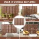 6-panel solid wood room divider with intricate cut-out pattern, perfect for living room, office, or restaurant use.