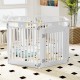 6-panel tall dog playpen in white, made of HDPE, with a locking door, ideal for small to medium pets indoors or.
