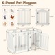 6-panel white pet playpen with locking door, made of HDPE, suitable for small and medium pets, ideal for indoor and.