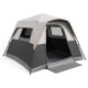 Spacious 6-person outdoor camping tent in grey with rainfly, easy setup, and excellent ventilation for group comfort.