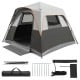 Spacious 6-person outdoor camping tent in grey with rainfly, easy setup, and excellent airflow for group comfort.