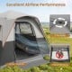 Large entrance and 4 mesh windows provide excellent airflow in this 6-person outdoor camping tent with rainfly.
