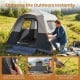 Spacious 6-person grey camping tent with blackout feature, easy setup, and rainfly for versatile outdoor use.