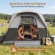 Spacious 6-person outdoor camping tent with blackout feature, ideal for family trips and easy setup in various weather.
