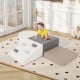 Soft play set for toddlers featuring climbing triangle and ramp, made of high-density foam and waterproof PU leather.
