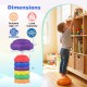 Colorful 6-piece stepping stones for kids, 19" wide, promoting sensory play and coordination indoors and outdoors.