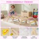 Toddler indoor play gym featuring a climbing frame, foam blocks, and stable support legs for safe, imaginative play.