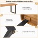 Close-up of the adjustable foot pad on the sturdy metal leg of the 63” patio dining table set for stable support.