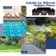 6-piece black patio rattan furniture set with cushions, ideal for outdoor use in garden, poolside, or backyard.