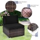 Single chair from the 6 Pieces Patio Rattan Furniture Set, featuring weather-resistant PE rattan and soft black.