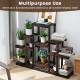 6-tier wood plant display rack made of natural pine, featuring a unique design for indoor and outdoor use.