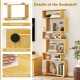 6-tier geometric bookshelf in wood with anti-tipping kits, non-slip foot pads, and easy-to-clean surface for home.
