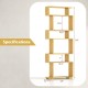6-tier geometric bookshelf with dimensions 64"x24"x8", made of wood, includes anti-tipping kits for safety.