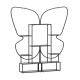 Stylish black metal plant stand with butterfly shape, featuring 12 shelves for various plants and 4 hooks for hanging.
