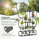 6-tier black metal plant stand with butterfly design, featuring staggered shelves for optimal sunlight and drainage.