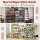 6-tier metal storage shelving unit with V-shaped wire rack, adjustable shelves, ideal for garage or home organization.