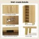 Close-up of the 6-tier wooden shoe cabinet showcasing soft close hinges and sturdy legs for enhanced stability.