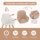 Light brown PU leather cushion for a 6-in-1 convertible highchair, featuring waterproof material and easy cleaning.