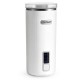 6-in-1 electric milk steamer in white with stainless steel interior, ideal for creating rich foam and easy measuring.