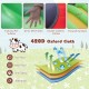 Close-up of 6-in-1 inflatable bounce house made of 420D oxford cloth, featuring double slides and mesh walls for safety.