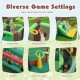 Inflatable bounce house featuring a jumping mat, basketball rim, and dual slides for kids' outdoor fun.