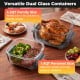 Dual glass containers showcasing 4.2QT and 1.8QT sizes, ideal for family meals and single servings.