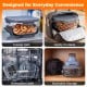 6-in-1 Portable Glass Air Fryer with dual containers, dishwasher safe, ideal for meal prep and stackable storage.
