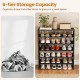 6-tier black shoe rack with anti-tipping device, featuring spacious shelves for organized entryway storage.