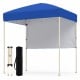 Blue 6 x 4 FT pop-up canopy tent with half sidewall, ideal for outdoor events, camping, and easy setup.