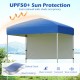 6 x 4 FT blue pop-up canopy tent with half sidewall, made of tear-proof Oxford cloth, ideal for outdoor events.