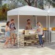 Pop-up canopy tent with half sidewall, ideal for outdoor events, featuring easy setup and sturdy metal support.