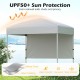6 x 4 FT pop-up canopy tent in white with a half sidewall, made of tear-proof Oxford cloth for outdoor sun protection.