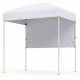 6 x 4 FT white pop-up canopy tent with half sidewall, easy setup, ideal for outdoor events and sun protection.