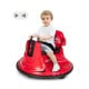 Red 12V kids ride-on bumper car with remote control, lights, and music, designed for safe and exciting indoor fun.