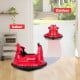 Red 12V kids ride-on bumper car with remote control, designed for indoor and outdoor fun, featuring lights and music.