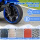 Wear resistant anti-slip wheels of the 6V Kids Motorcycle, designed for various terrains like asphalt and brick.