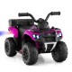 Pink 6V kids ride-on ATV with storage box, spray function, and music, designed for safe and fun outdoor adventures.