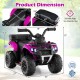 6V Kids Ride On ATV in pink with storage box, featuring spray function, music, and premium tires for smooth rides.