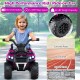 Kids ride-on ATV in pink with spray function, 6V motor, and storage box, designed for smooth rides on various surfaces.