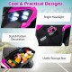 Bright pink 6V kids ride-on ATV featuring a stylish design, storage box, and spray function for fun outdoor adventures.