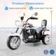 3-wheel black and white toddler motorbike ride-on toy with headlight and horn, suitable for kids aged 3+ years.