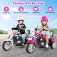 Chopper style 6V powered toddler 3-wheel motorbike ride-on toy in black and white, ideal for kids' outdoor fun.
