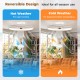 19-inch low-profile ceiling fan with reversible blades, adjustable LED color temperature, ideal for year-round comfort.