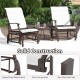 Outdoor glider chairs set of 2 in beige with ergonomic backrest, sturdy metal frame, ideal for patio relaxation.