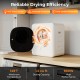 Portable clothes dryer with stainless steel tub, 1.5 cu.ft capacity, 800W, and NTC temp sensor for efficient drying.