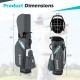 Lightweight gray golf cart bag with 14-way top dividers and 6 zippered pockets for organized club storage.